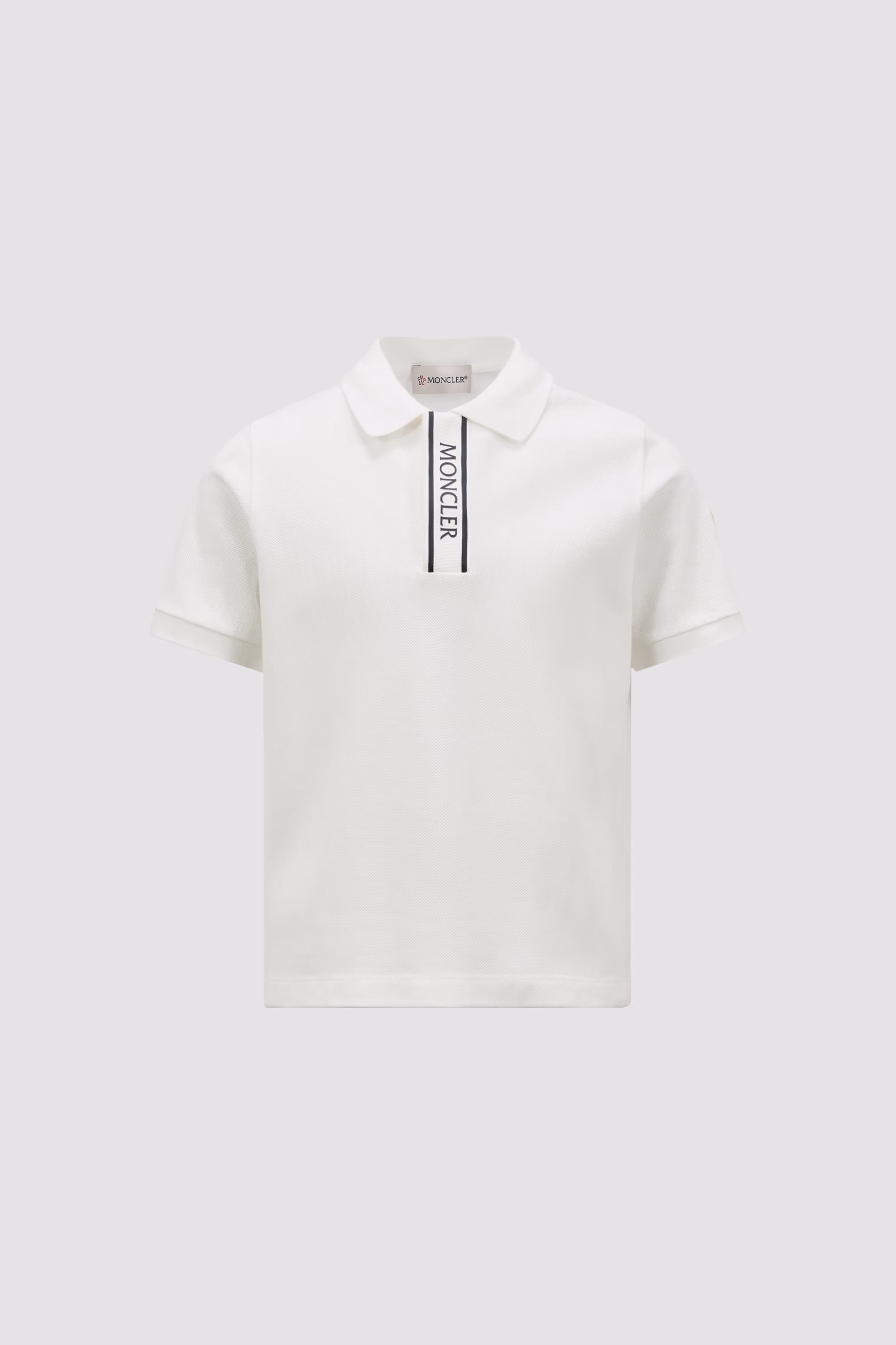 Logo-Trimmed Cotton Piquet Polo Shirt Boy White Moncler 0